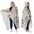 thumbnail image 2 of Wearable Blanket,Beige Halloween Pumpkin Skull Bat Pattern Hooded Wearable Sherpa Blanket for Adults & Teens,Winter Poncho Shawl Wrap Cape Thick Warm,50"x60", 2 of 5