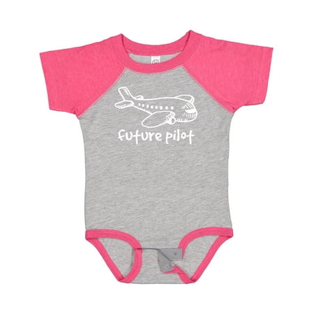 

Inktastic Future Pilot Airplane Doodle Plane Gift Baby Boy or Baby Girl Bodysuit