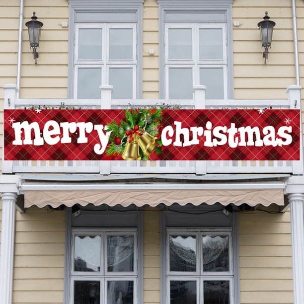 Bannière De Noël Extra-large 180x109 Cm - Décoration Intérieure Et Extérieure - Polyester Résistant Avec œillets