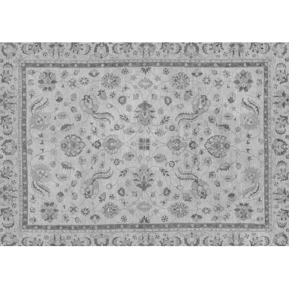 Ahgly Company Indoor Rectangle Oriental Gray Traditional Area Rugs, 7' x 10'