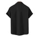 thumbnail image 4 of Camisas Elvqul para Hombre Economicas Negro Manga Corta Liso Solapa Botones, 4 of 7