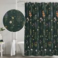 thumbnail image 5 of Dark Green Botanical Wildflowers Shower Curtains for Bathroom, Waterproof Fabric Bath Curtains Decor, Bath Tub Curtain Rustic Floral Decorative Shower Curtain Sets with 12 Hooks, 72x72 Inch, 5 of 7