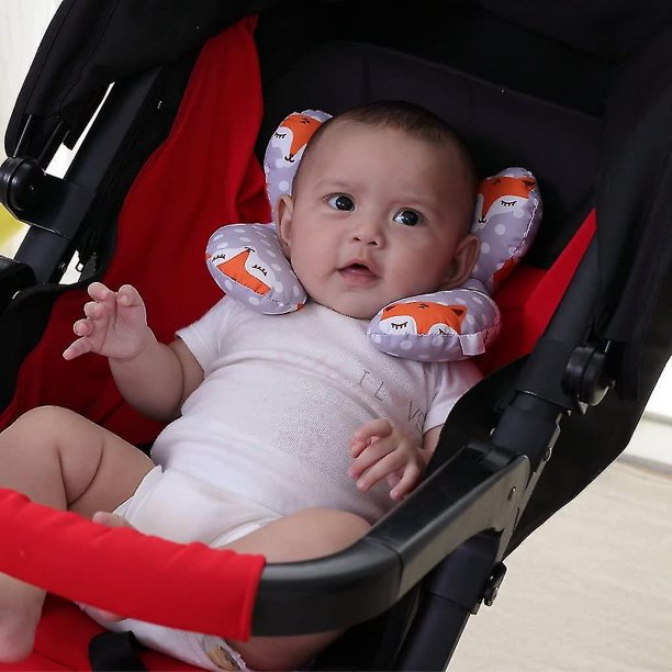 Almohada de viaje para bebé, almohada de apoyo para la cabeza y el cuello para asiento infantil