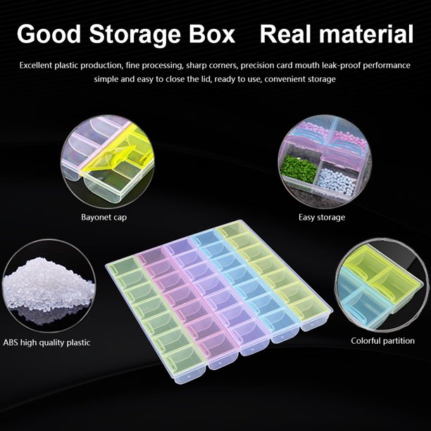 Cuadros Decorativos Caja de almacenamiento para decoración de uñascaja de soporte con cuentas de cristal para pintura de diamantes (35 rejillas) Ehuebsd embutido en tela
