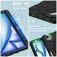 thumbnail image 3 of Allytechgroup iPad Air 11 Inch 2025 2024 Case, Cute Stylish Design Kids Friendly Rugged Kickstand Lightweight Silicone PC Case with Pencil Holder for Apple iPad Air 11 Inch M3 M2, Black, 3 of 8
