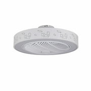 Miumaeov Modern Bladeless Ceiling Fan with Lights 22 Enclosed Ceiling Fan with Remote Control LED Dimmable Lighting Modes 3 Wind Speed and 3 Color White