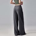 thumbnail image 4 of DPTALR Women's High Waist Wide Leg Full Length Pants Solid Color Loose with Pull Rope,Black,Size S, 4 of 5