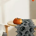 thumbnail image 2 of 20x80-inch Halloween Table Runner Black Lace Spiderweb Table Linen for Halloween Decorations Scary Movie Nights, 2 of 5
