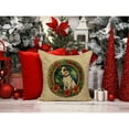 thumbnail image 2 of Jack Russell Terrier Christmas Flowers Throw Pillow 18 in x 18 in, 2 of 5