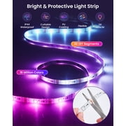 SUNLINKCO 9.84ft LED Lights for 32-43 Inch TV, RGB+IC TV Lights Backlight Strip Behind, with 44 Scene Modes, Bluetooth APP and Voice Control, Music Sync Smart Ambient Lighting for Gaming, Living Room