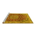 thumbnail image 2 of Ahgly Company Machine Washable Indoor Round Medallion Yellow Traditional Area Rugs, 3' Round, 2 of 4