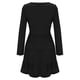 thumbnail image 4 of Vestido de mujer Vestido de manga larga con cuello en V Mezcla de algodón Ropa casual Botón Ropa plisada, Negro, M Vogacara AP003993-02, 4 of 5