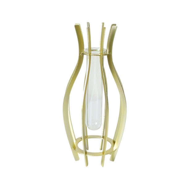 Jarrón de mesa transparente con forma de tubo hidropónico para arreglos estéticos, maceta para plantas Oro 65x65x20cm