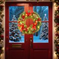 thumbnail image 2 of JHEHF Christmas Wreath with Lights 12inch Christmas Lighted Werath Front Door Garland Xmas Hanging Ornament for Party Decoration Farmhouse Home Garden Wall Decor, 2 of 6