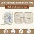 thumbnail image 7 of Pzuqiu Cross Leaves Bible Cover Case for Women Carrying Cases Book Protector Large Bible Study Accessories Supplies with Handle&Tags Quilted Vintage Scripture Book Cover, 7 of 7