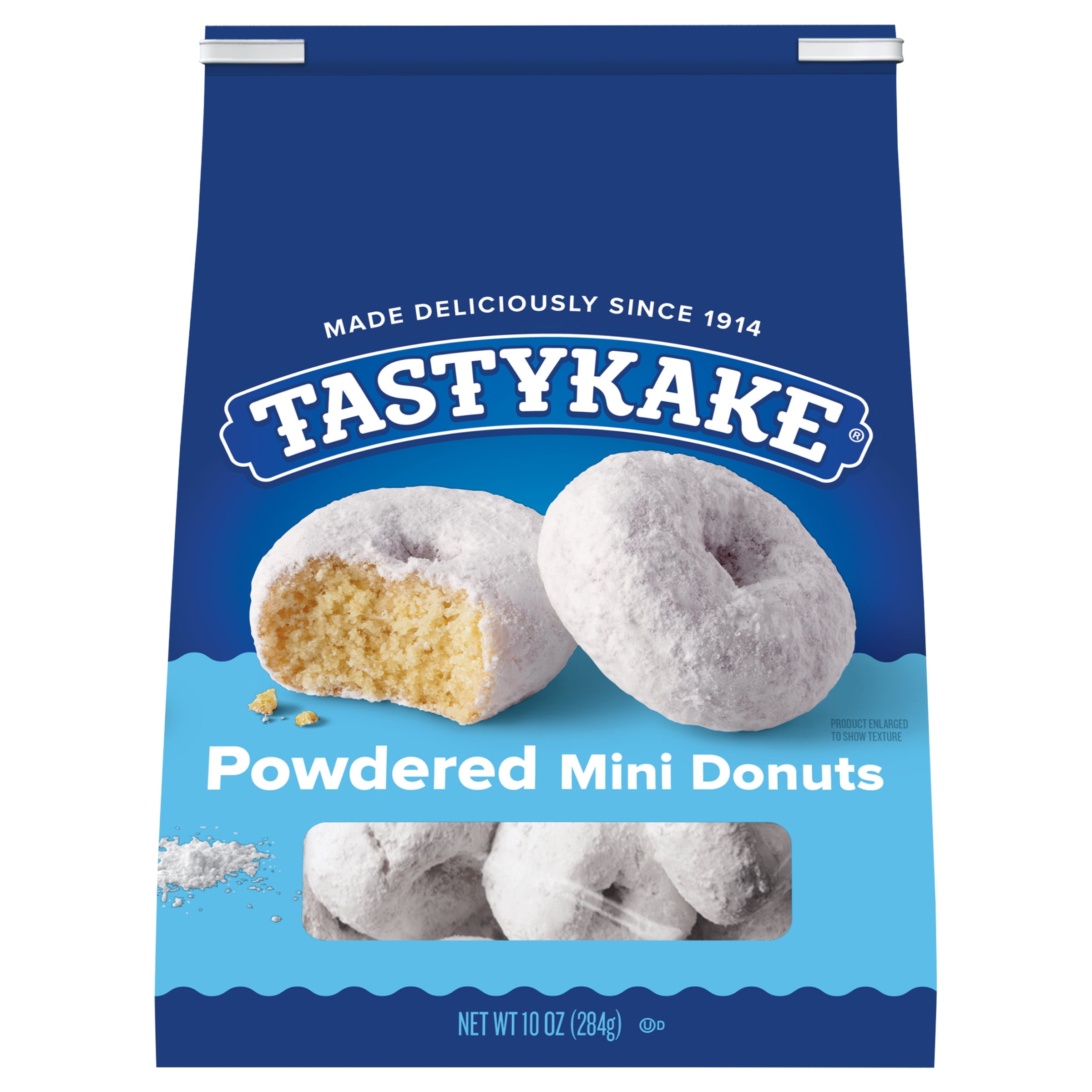 Tastykake Powdered Sugar Mini Donuts, 10 oz Bag, Shelf-Stable