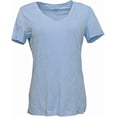 thumbnail image 3 of FELINA Ladies' V Neck Short Sleeve Top, Hydrangea Blue Large, 3 of 3