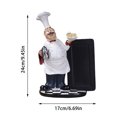 thumbnail image 4 of BKER Chef Statue Resin Italian Chef Kitchen Decoration With Welcome Board Decoration Chef Welcome Sign Suitable For Home Bars Restaurants Coffee Shops, 4 of 4