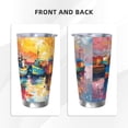 thumbnail image 3 of Fotbe Colorful Fishing Boats Pattern 20 oz Tumbler Stainless Steel Vacuum Insulated Coffee Ice Cup Double Wall Travel Flask Leak-proof Coffee Cup-Without Straw, 3 of 8