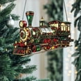 thumbnail image 4 of Train Christmas Ornament Christmas Tree Ornaments Railroader Ornament Acrylic Hanging Train Decoration for Holiday Tree and Festive Home Display, 4 of 5