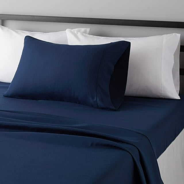 Lightweight Super Soft, Wrinkle-Free, Easy Care Microfiber 4-Piece Bed Sheet Set with 14-Inch Deep Pockets, Full, Bright White, Solid