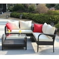 thumbnail image 2 of SEGMART 4 Piece Patio Furniture Set, All-Weather Outdoor Sectional Sofa Set, PE Rattan Conversation Set with Storage Box, Table & Cushions, Wicker Furniture Couch Set for Patio Deck Garden, 2 of 9