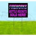 thumbnail image 1 of Fireworks Bottle Rockets Sold Here (18" x 24") Yard Sign, Includes Metal Step Stake, 1 of 6