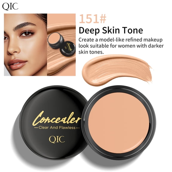 Full Coverage Concealer Balm, Lightweight Matte Finish Cream, Buildable Coverage for Dark Circles, Blemishes & Spots, Waterproof Long-Lasting Makeup for All Skin Types.