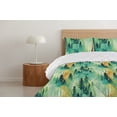 thumbnail image 4 of Ambesonne Forest Down Alternative Quilt Comforter, Vintage Jungle Landscape Art, King, Fern Green and Laurel Green, 4 of 5