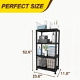 thumbnail image 4 of 4-Tier Plastic Storage Shelving Unit , Indoor/Outdoor  Storage Organization Rack for Pantry, Office, Closet and laundry room, Heavy Duty Storage Rack for Garage, Black, 4 of 4