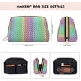 thumbnail image 5 of Xecao Rainbow Peacock Feathers Print Fashion Makeup PVC Bag Large Capacity Travel Cosmetic Bag for Women Organizer Toiletry Clutch, 5 of 8