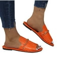 thumbnail image 4 of Summer Slippers for Women Open Toe Slip On Flat Slides Sandals Summer Casual Women Beach Fashion Slippers Lazy Shoes, 4 of 7