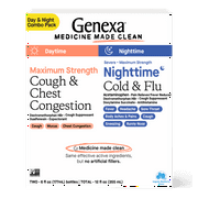 Genexa Daytime Cough & Chest Congestion + Nighttime Cold & Flu Severe Combo Pack