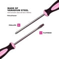 thumbnail image 4 of Pink Power Magnetic Screwdriver Set - 6 Piece Phillips And Flathead Hand Tool Set For Women, 4 of 5