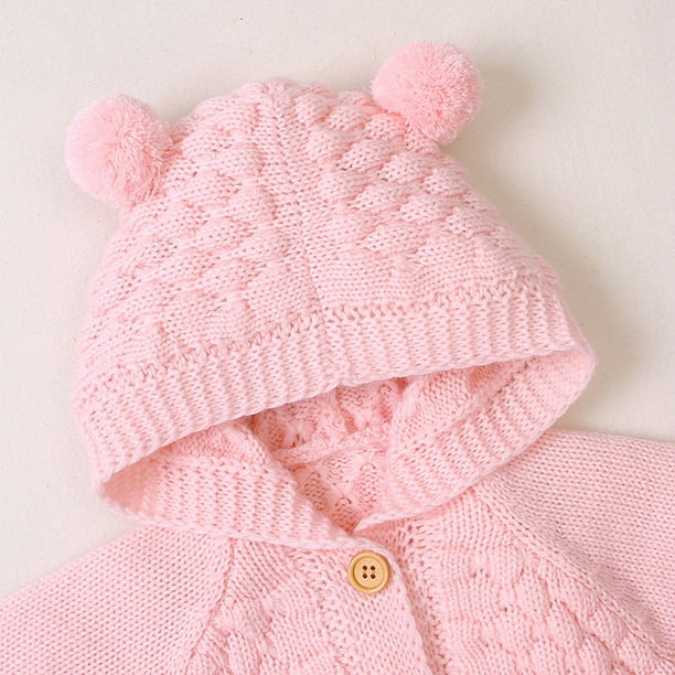 XZNGL Nouveau Ne Fille Cadeaux Nouveau Ne Nouveau Ne Bebe Fille Garcon Hiver Veste Manteau Chaud Tricot Outwear Chandail a Capuche Bebe Fille Hiver