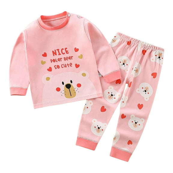 NIEWTR Toddler Baby Fall Winter Clothes Pullover Contrast Color Sweatshirt Long Sleeve Shirt and Pants Sweatsuit Outfits Set Homewear Fall Winter Outfit（Pink，3-4 Years）