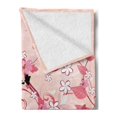 thumbnail image 2 of Floral Soft Flannel Fleece Throw Blanket, Angel Girl Silhouette with Blooming Rainbow Colored Flowers on Pastel Backdrop, Cozy Plush for Indoor and Outdoor Use, 60" x 80", Multicolor, by Ambesonne, 2 of 5