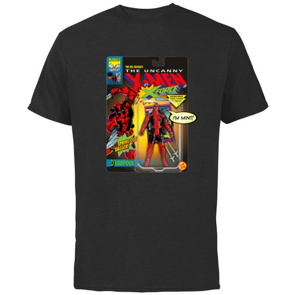 Marvel Deadpool X-Men Toy Figure - Short Sleeve Cotton T-Shirt for Adults - Customized-Black