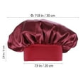 thumbnail image 5 of RODSHAKE Satin Wide Band Bonnet Comfortable Night Sleep Cap Soft Chemo Cover Dark Red, 5 of 9