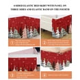 thumbnail image 6 of Christmas Winter Bed Skirt King Size 16&nbsp;Inch Drop, Snowflakes Pine Tree Simple Red Wrap Around Dust Ruffle Bedskirts, Wrinkle & Fade Resistant Easy Fit Bedskirt with Adjustable Elastic, 6 of 8