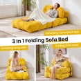 thumbnail image 2 of Centilab Folding Sofa Bed, Convertible Sleeper Chair with Pillow, Foldable Floor Sofa Couch, Portable Futon Mattress with Back Support for Living Room Bedroom Guest Room, Single Yellow, 2 of 9