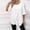 White, variant on Womens Casual Tunic Top Crew Neck 3/4 Sleeve Asymmetrical Button Side Loose High-Low Hem Everyday Solid Color Blouse Khaki XL(XL)
