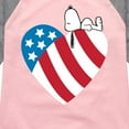 thumbnail image 3 of Peanuts - Snoopy On Flag Heart - Toddler & Youth Girls Raglan Graphic T-Shirt, 3 of 6