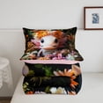 thumbnail image 5 of Manfei Realistic Axolotl Full Size Comforter Sets,Floral Wreath Art Bedding Comforter Set For Girls,Multicolor Black,Pink Reversible,3pcs,1 Comforter and 2 Pillowcases, 5 of 8