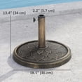 thumbnail image 3 of Outsunny Round Patio Umbrella Base, 26 lbs Resin Umbrella Stand, Bronze, 3 of 10
