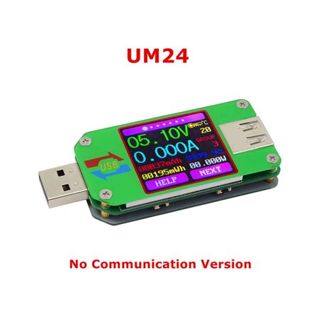Battery Impedance Tester - UM24 UM24C USB 2.0 Color LCD Display Tester Voltage Current Meter Voltmeter Ammeter Battery Charge Cable Impedance Measurement