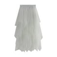 thumbnail image 3 of Women's Tulle Skirt A Line Dress Asymmetrical Midi Skirt Half Skirt White, 3 of 8