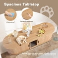 thumbnail image 4 of 63 Inch Large  Litter Box Enclosure with Scratch Pad and Ball, Modern Wooden Furniture for Cats, Hidden Litter Box Stand with Ventilation, 4 of 6