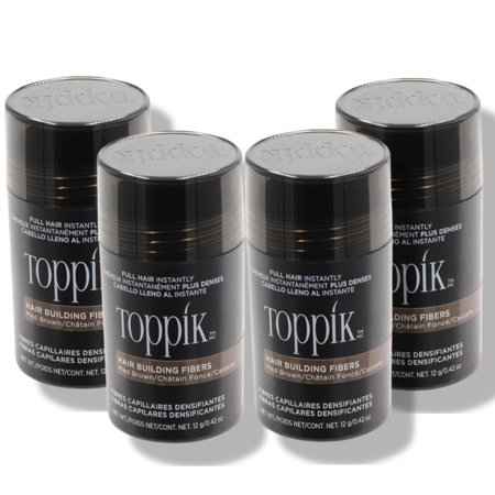 Toppik Hair Building Fibers, Medium Brown 0.42 oz (Pack of 4)
