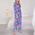 thumbnail image 3 of Fotbe Disco Roller Skates Pattern Long Sleeve Pajama Set for Women,Sleepwear Set,2-piece Loungewear Set,Soft PJs Comfy Nightwear with Pockets -Small, 3 of 7